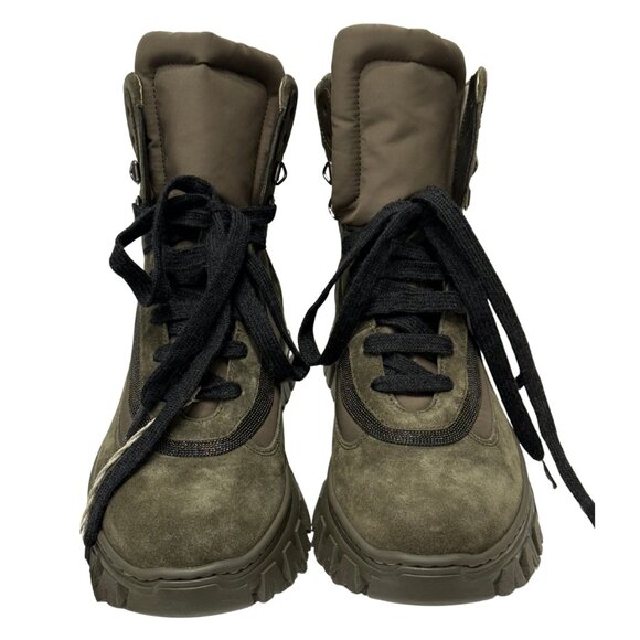 $1500 Brunello Cucinelli NEW! olive green suede boots size 9/39 - Picture 6 of 7